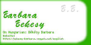 barbara bekesy business card
